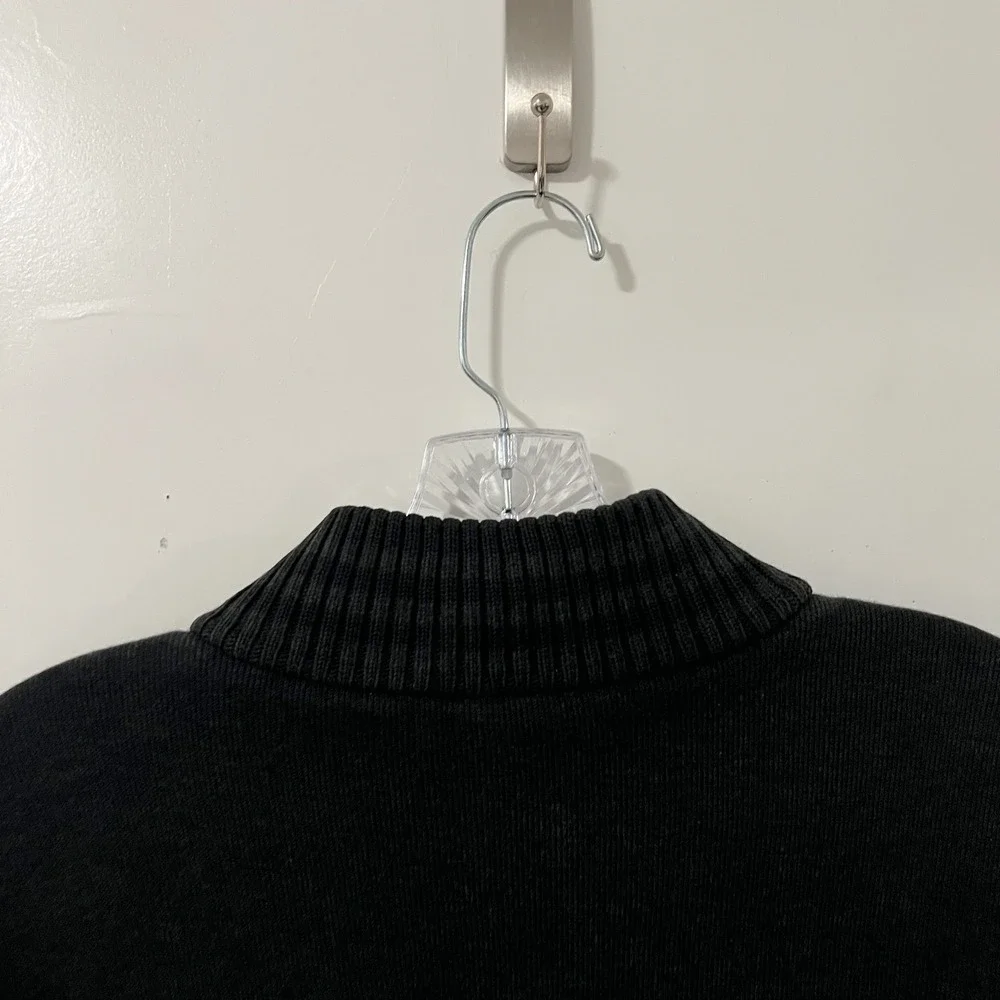 Hugo Boss Mens Black Cotton Quarter Zip Pullover‎ Sweater Nylon Side Panels XXL